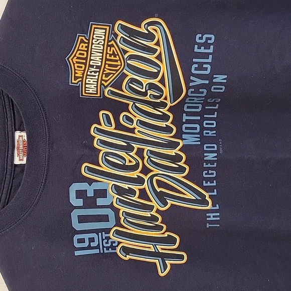 Harley-Davidson Vintage Men's Black Long Sleeve Shirt Colorado Size Medium - Picture 2 of 9